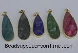 NGP3980 20*40mm - 25*50mm flat teardrop druzy agate pendants