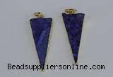 NGP3984 20*48mm - 25*50mm triangle druzy agate pendants wholesale