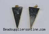 NGP3989 20*48mm - 25*50mm triangle druzy agate pendants wholesale