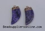 NGP4002 15*30mm - 16*35mm horn druzy quartz gemstone pendants