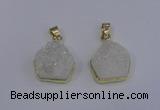 NGP4008 15*16mm freeform druzy quartz gemstone pendants