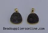 NGP4028 18*19mm freeform druzy quartz gemstone pendants