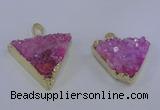 NGP4048 25*30mm – 30*35mm triangle druzy quartz pendants