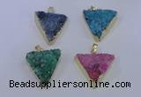 NGP4055 25*30mm – 30*35mm triangle druzy quartz pendants