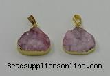 NGP4084 18*22mm - 20*24mm flat teardrop druzy quartz pendants