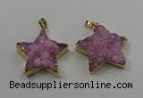 NGP4093 30*32mm - 32*35mm star druzy quartz pendants wholesale