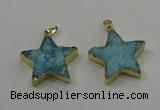 NGP4094 30*32mm - 32*35mm star druzy quartz pendants wholesale