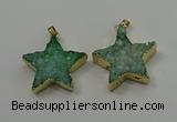 NGP4095 30*32mm - 32*35mm star druzy quartz pendants wholesale