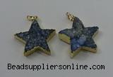 NGP4096 30*32mm - 32*35mm star druzy quartz pendants wholesale