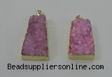 NGP4124 22*35mm - 24*40mm trapezoid druzy quartz pendants wholesale