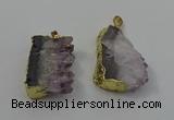 NGP4143 25*30mm - 30*35mm freeform druzy amethyst pendants