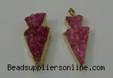 NGP4156 20*45mm - 22*48mm arrowhead druzy quartz pendants