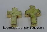 NGP4173 30*48mm - 32*50mm cross druzy quartz pendants wholesale