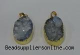 NGP4189 18*25mm - 18*28mm oval druzy quartz pendants wholesale