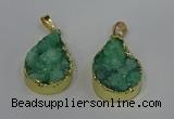 NGP4197 18*25mm - 18*28mm flat teardrop druzy quartz pendants