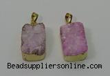 NGP4224 16*25mm - 18*25mm rectangle druzy quartz pendants wholesale