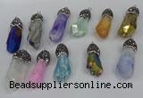 NGP4302 10*30mm - 15*45mmmm nuggets plated quartz pendants