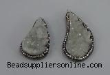 NGP4304 20*40mm - 25*50mm wing-shaped druzy quartz pendants