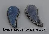 NGP4319 20*40mm - 25*50mm wing-shaped druzy quartz pendants