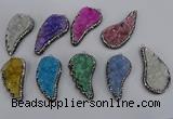 NGP4321 20*40mm - 25*50mm wing-shaped druzy quartz pendants