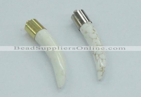 NGP4502 9*50mm - 9*55mm horn white turquoise pendants wholesale