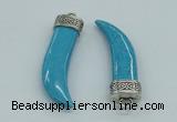 NGP4515 12*50mm - 12*55mm horn blue turquoise pendants wholesale