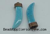 NGP4517 12*50mm - 12*55mm horn blue turquoise pendants wholesale