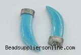 NGP4525 15*55mm - 15*60mm horn blue turquoise pendants wholesale