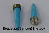 NGP4542 15*52mm bullet-shaped white howlite turquoise pendants