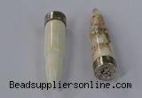 NGP4544 15*62mm bullet-shaped white howlite turquoise pendants