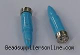 NGP4548 15*62mm bullet-shaped white howlite turquoise pendants