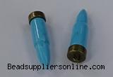 NGP4549 15*62mm bullet-shaped white howlite turquoise pendants