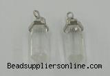 NGP5001 8*30mm sticks white crystal gemstone pendants wholesale