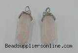 NGP5002 8*30mm sticks rose quartz gemstone pendants wholesale