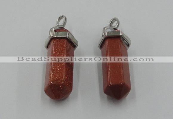 NGP5006 8*30mm sticks goldstone pendants wholesale