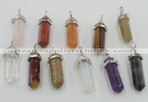 NGP5022 8*30mm sticks mixed gemstone pendants wholesale