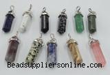 NGP5023 8*30mm sticks mixed gemstone pendants wholesale