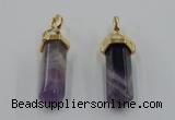 NGP5029 8*30mm sticks amethyst gemstone pendants wholesale