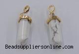 NGP5030 8*30mm sticks white howlite gemstone pendants wholesale