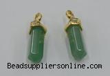 NGP5034 8*30mm sticks green aventurine pendants wholesale