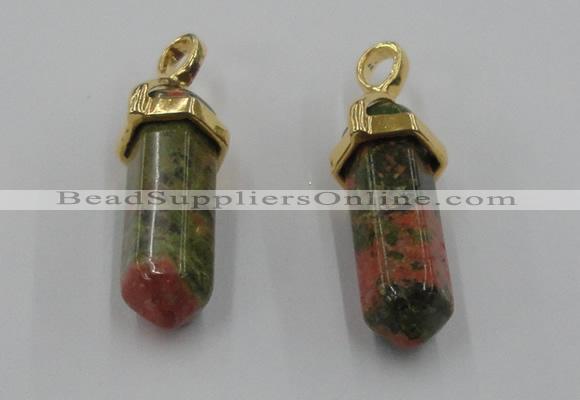 NGP5039 8*30mm sticks unakite gemstone pendants wholesale