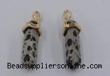 NGP5045 8*30mm sticks dalmatian gemstone pendants wholesale