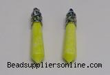 NGP5417 10*65mm sticks lemon jade gemstone pendants wholesale