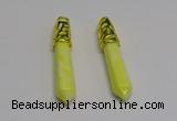 NGP5444 10*65mm sticks lemon jade gemstone pendants wholesale