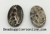 NGP5501 35*55mm oval rainforest agate pendants wholesale