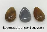 NGP5506 30*50mm flat teardrop agate gemstone pendants