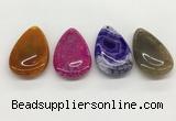 NGP5517 30*50mm flat teardrop agate gemstone pendants