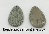 NGP5524 30*50mm - 35*55mm flat teardrop jasper pendants