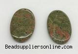 NGP5532 35*55mm oval unakite gemstone pendants wholesale