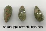 NGP5555 14*40mm - 23*58mm teardrop unakite gemstone pendants